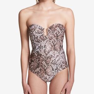Calvin Klein Chameleon Hardware Bandeau One-Piece